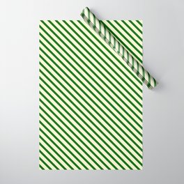 [ Thumbnail: Light Yellow and Dark Green Colored Lined/Striped Pattern Wrapping Paper ]