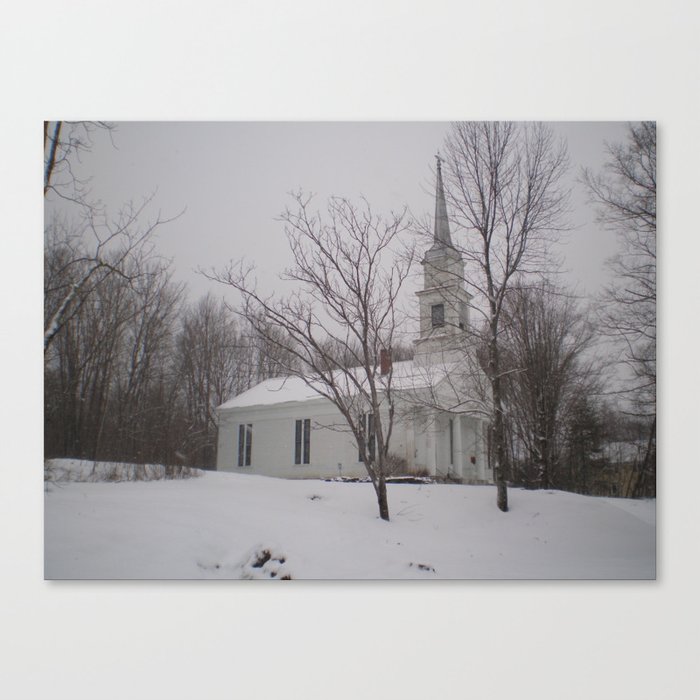 Snowy Vermont Scene Canvas Print