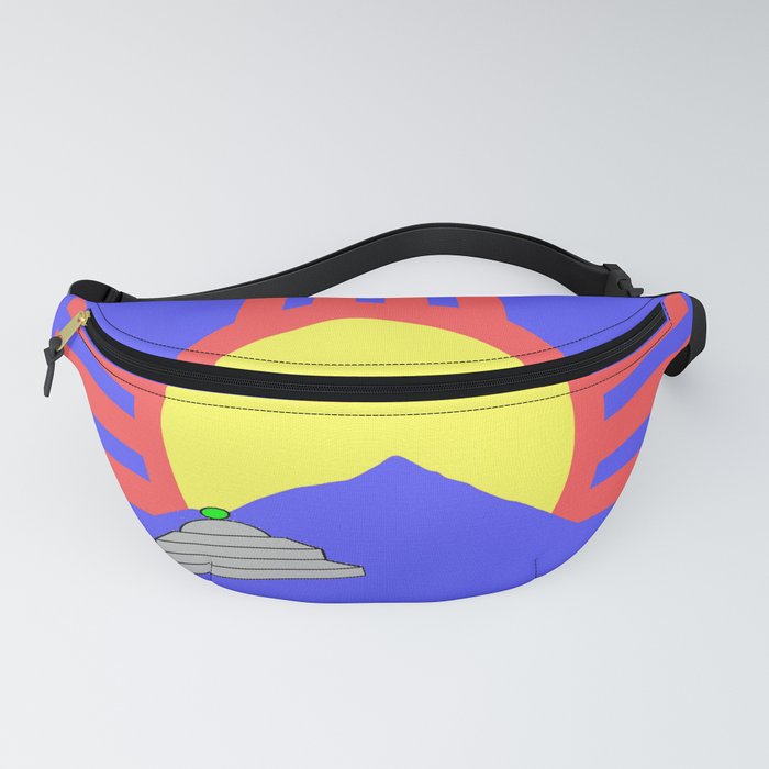 flag of Roswell with flying saucer Fanny Pack
