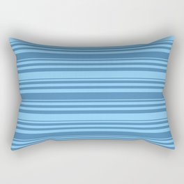 [ Thumbnail: Blue and Light Sky Blue Colored Lines Pattern Rectangular Pillow ]