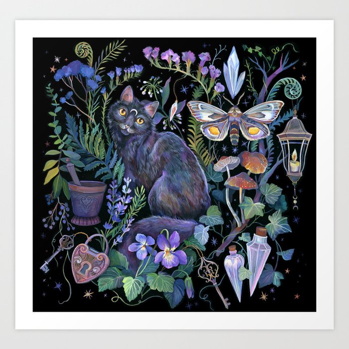 Witch Potion Garden Art Print