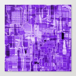 Modern Abstract Digital Paint Strokes in Grape Purple Canvas Print