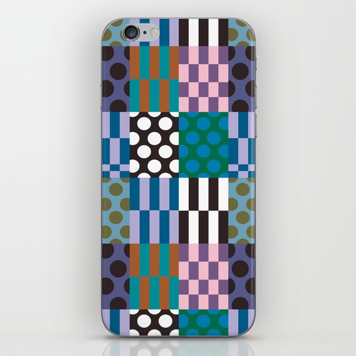 Colorful Checked Patterns \\ Muted Color Palette iPhone Skin