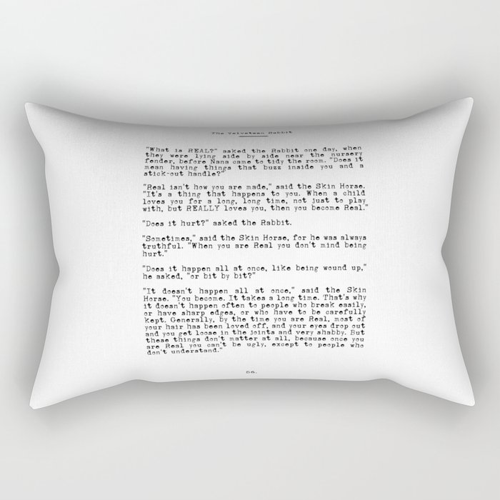 Society6becoming Real Velveteen Rabbit Quote Rectangular Pillow By Beck Bicks Small 17 X 12 Dailymail