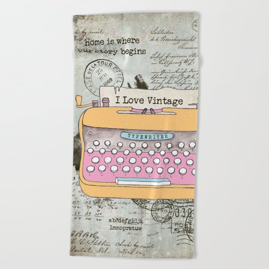 Typewriter #1 Beach Towel