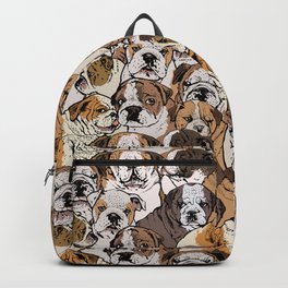 Social English Bulldog Backpack | Pattern, Drawing, Animal, Graphite, Curated, Illustration, Bulldog, Love, Englishbulldog, Digital 