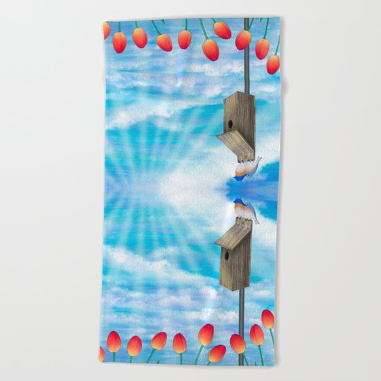 happy together Beach Towel