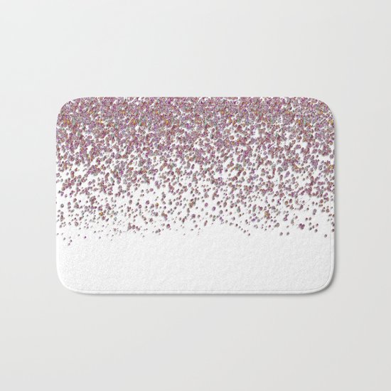 Sparkling rose quartz glitter confetti- Luxury design Bath Mat