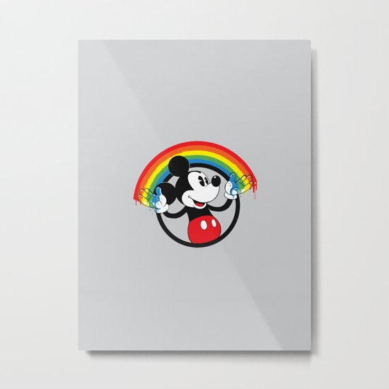 Mickey Rainbow Metal Print