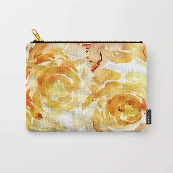Sunny Day Painterly Floral Abstract Carry-All Pouch