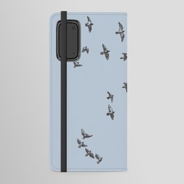 "No net ensnares me" + flock of birds - Jane Eyre quote, Charlotte Bronte (pale blue background) Android Wallet Case