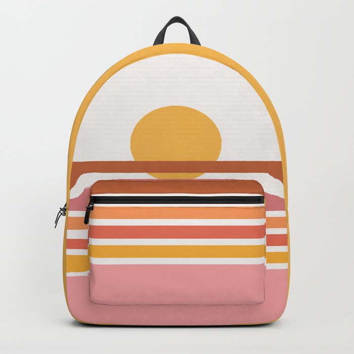 Pink and orange geometric summer Backpack