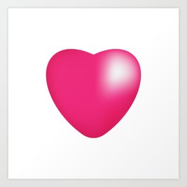 pink heart 3d Art Print