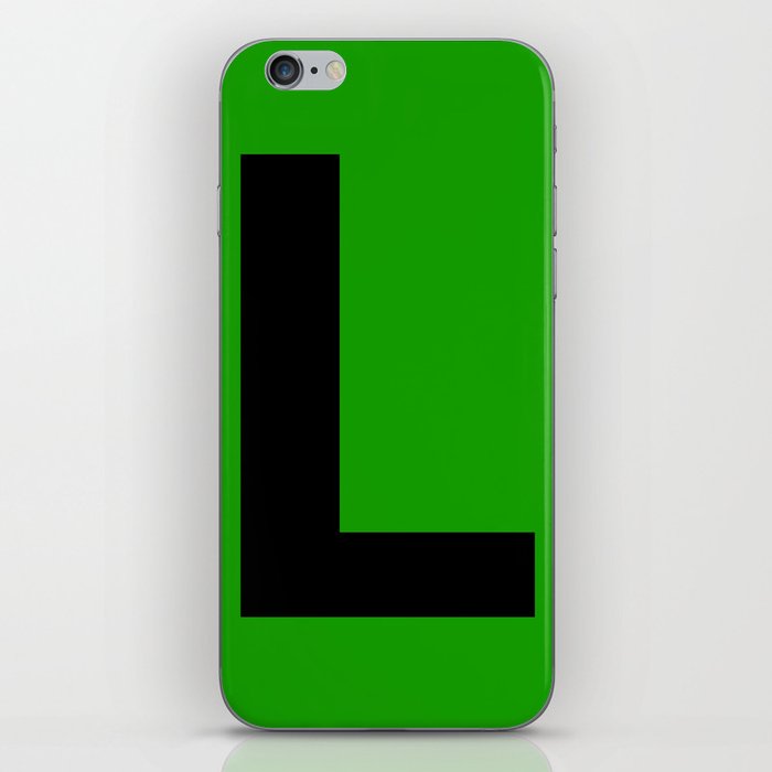 Letter L (Black & Green) iPhone Skin