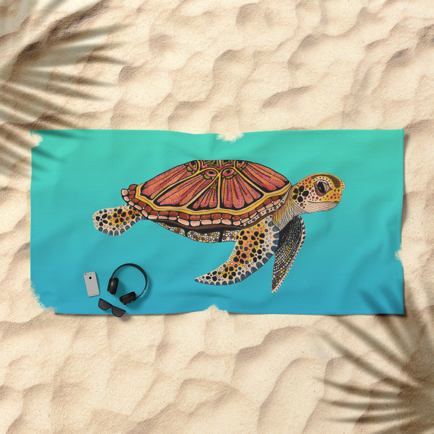 Sea Turtle Totem Beach Towel by Free Spirit Meg | Society6