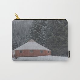 Yurt in the Snow Carry-All Pouch