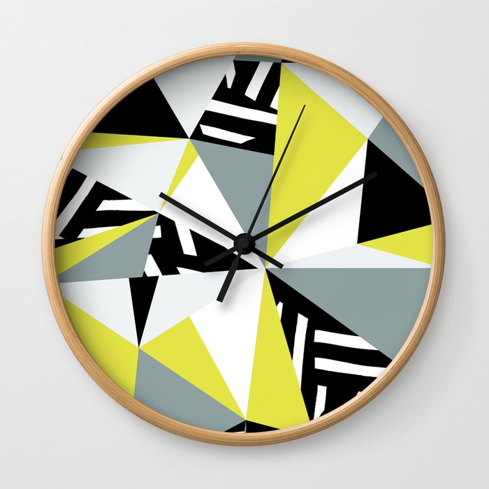 Modern Geometric 45 Yellow Wall Clock