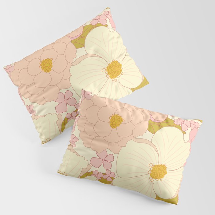 Pink Pastel Vintage Floral Pattern Kissenbezug Pink Pastel Vintage Floral Pattern Kissenbezug