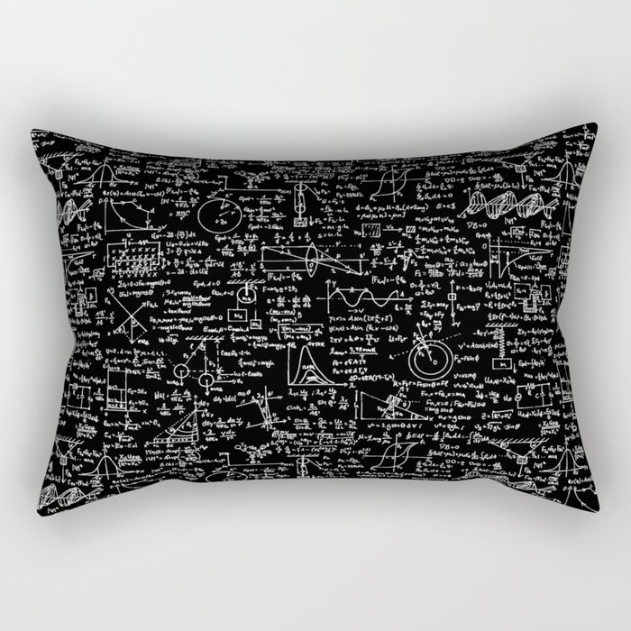 Physics Equations on Chalkboard Rectangular Pillow