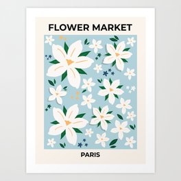 Flower Market Print Paris Retro Floral Art Abstract Flower Print Aesthetic Modern Decor Art Print