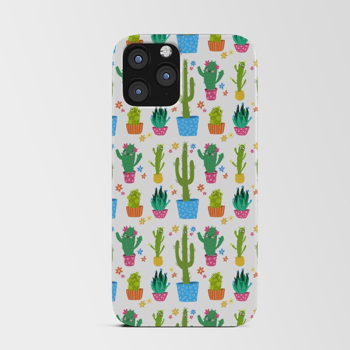 Seamless funny cactus pattern iPhone Card Case