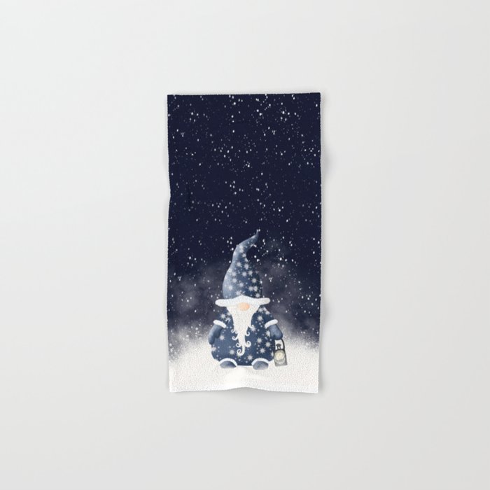 Winter Night Nordic Gnome Hand & Bath Towel