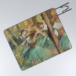 Dancers Pink and Green (ca 1890) painting in high resolution by Edgar Degas Picnic Blanket