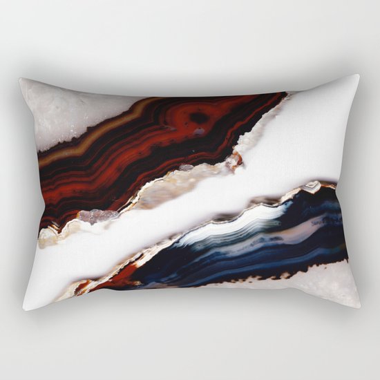 Red meets Blue - Agate Translucent #1 #decor #art #society6 Rectangular Pillow