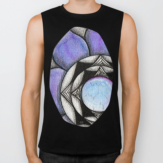 Doodled Gem Bloom Biker Tank