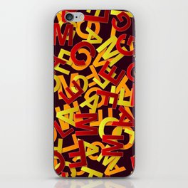 Red & Yellow Color Alphabet Design iPhone Skin
