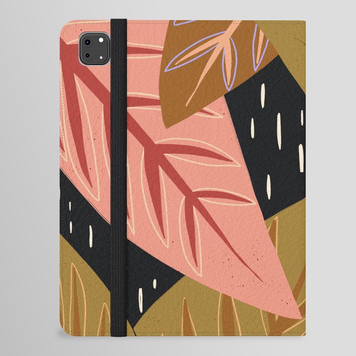 Tropical Leaves - Dark Colors iPad Folio Case