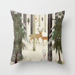 nature's way the deer Throw Pillow
