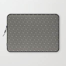 Black and Beige Spiral Tessellation Pattern Pairs DE 2022 Popular Color Crisp Muslin DE6212 Laptop Sleeve