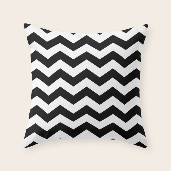 Black And White Zigzag Chevron Throw Pillow By Loolyelzayat Society6