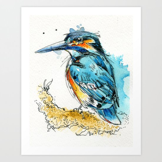 Regal Kingfisher Art Print