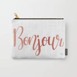 Bonjour Rose Gold Carry-All Pouch