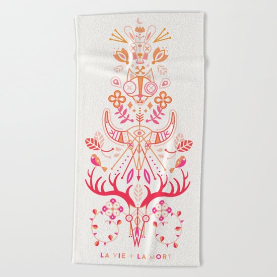 La Vie & La Mort – Pink & Orange Ombré Beach Towel