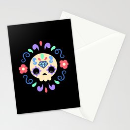 Cute mexican skull. Dia de los muertos Stationery Cards