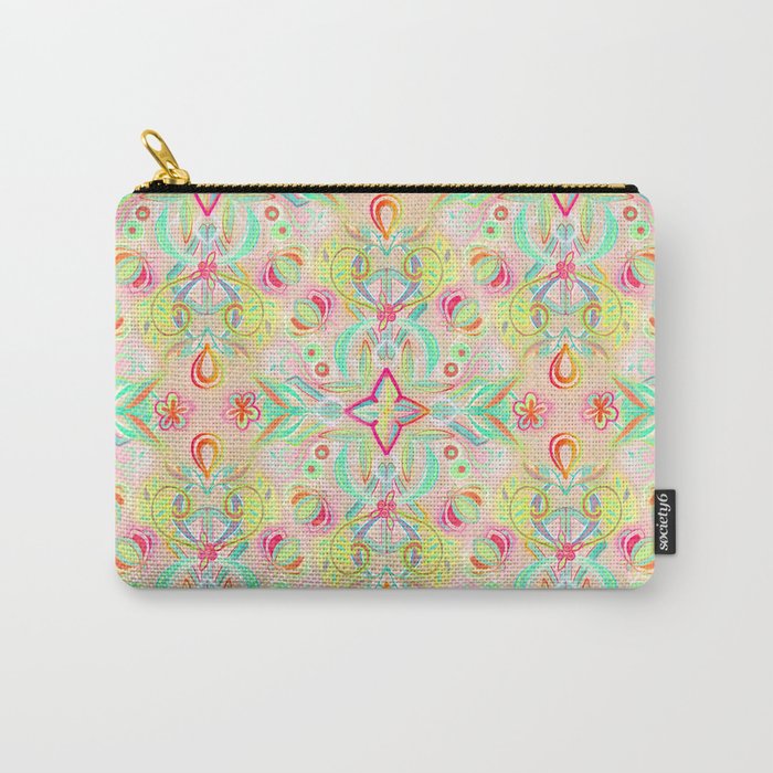 Soft Neon Pastel Boho Pattern Carry-All Pouch