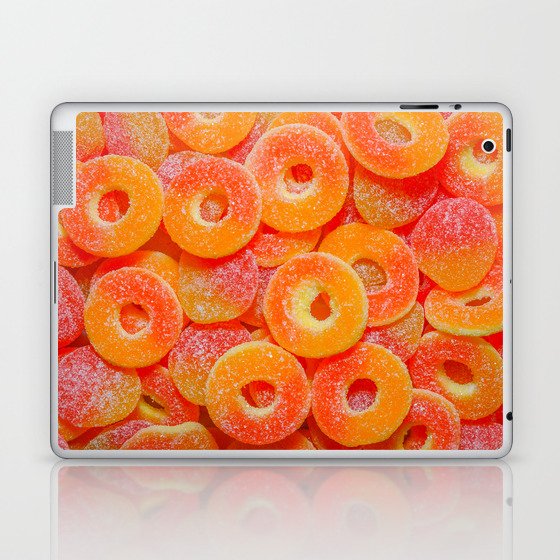 Sour Peach Slices and Rings Candy Photograph Laptop & iPad Skin