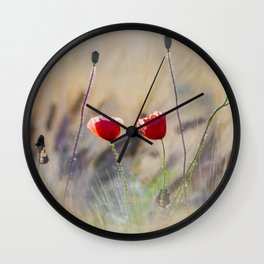 Red Lovely Romace Couple Floral Love - 095 Wall Clock