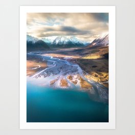 "Ohau Beautiful" - High above Lake Ohau, New Zealand Art Print