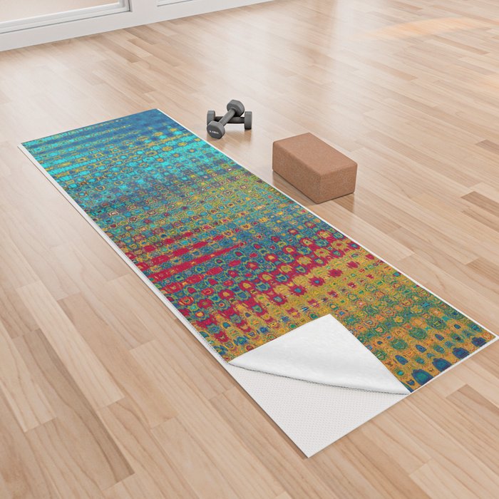Colorful Zigzag Wave Abstract Yoga Towel