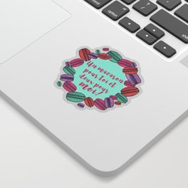French Macaroons Wreath Watercolor Sticker