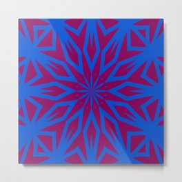 Winter Snow Flake with red backdop Metal Print