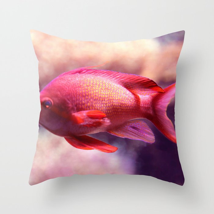 Red Fish Throw Pillow