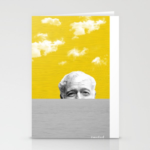 Ernest Hemingway | Old man and the Sea | Digital Collage Art Stationery Cards