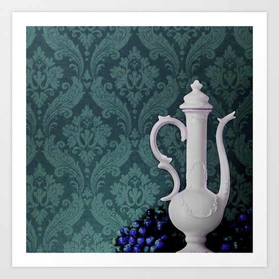 Decanter and Grapes Art Print