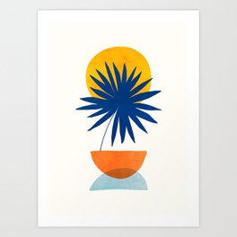 Abstract Tropical Sunset / Mid Century Series Art Print