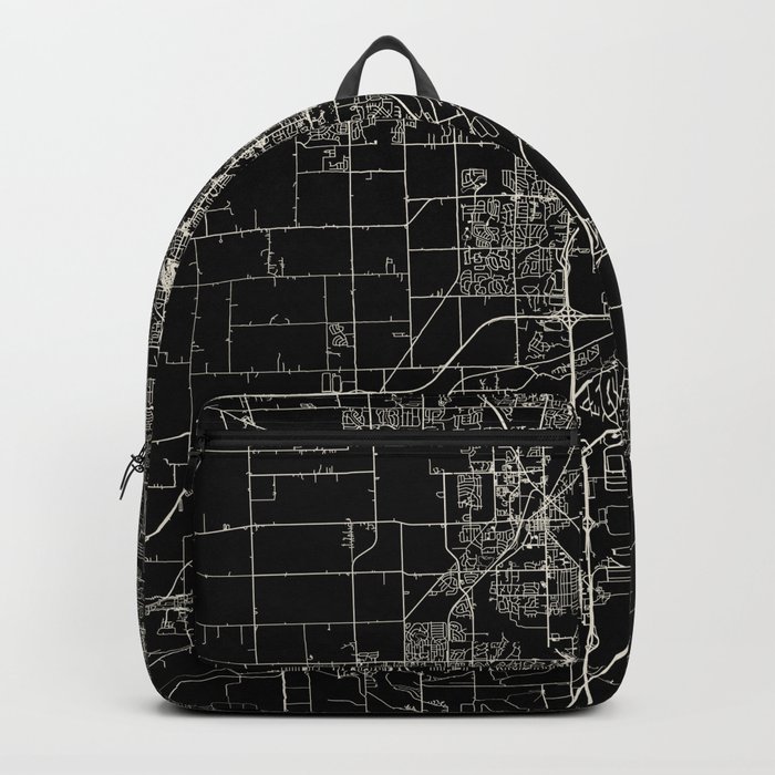 Joliet, USA - black and white city map Backpack